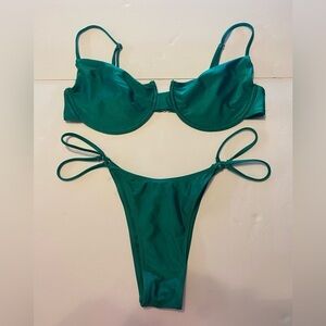 Natasia Revolve Emerald Green Bathing Suit XL B5